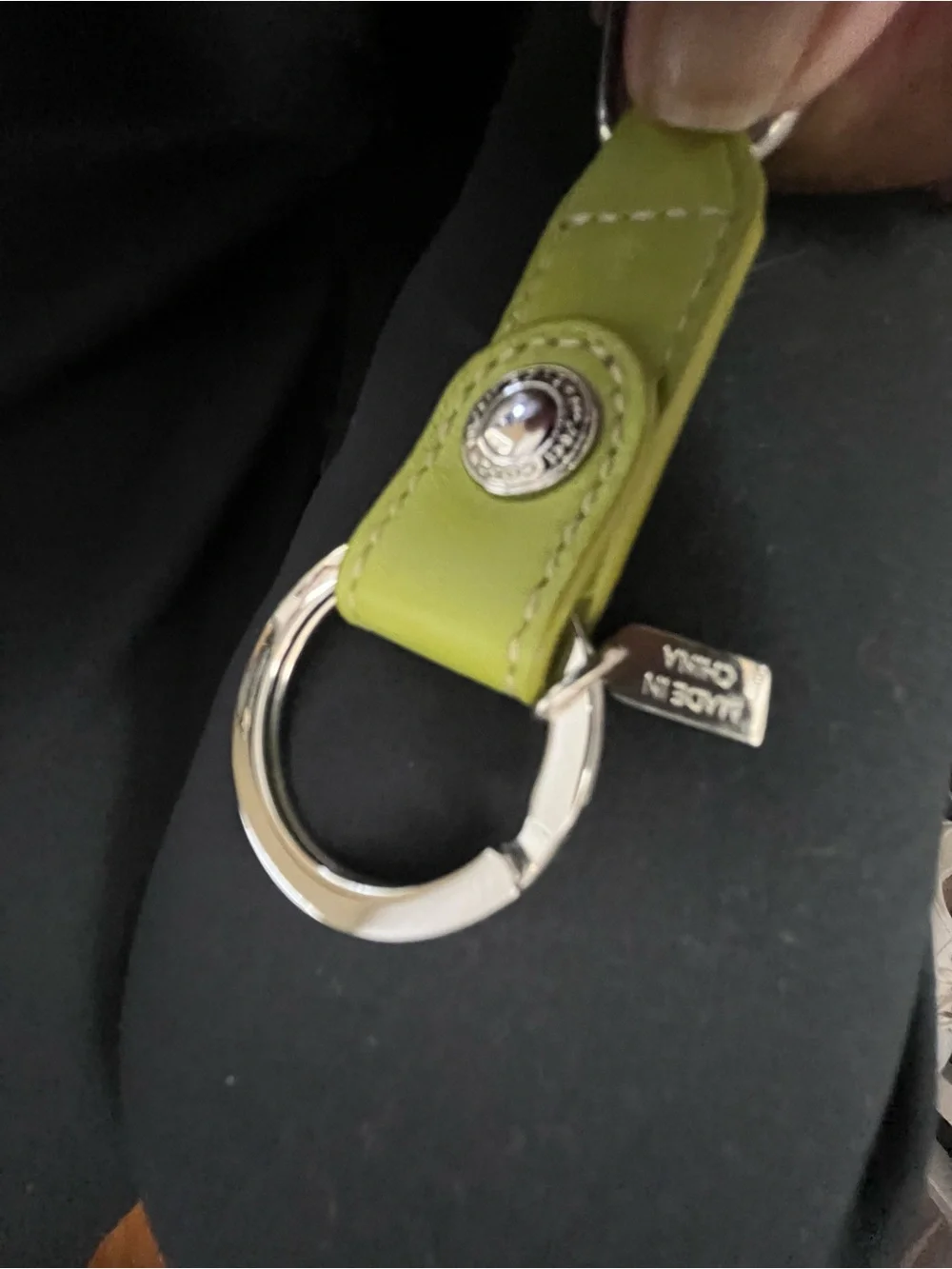 NWOT COACH VINTAGE PISTACHIO LEATHER KEY FOB